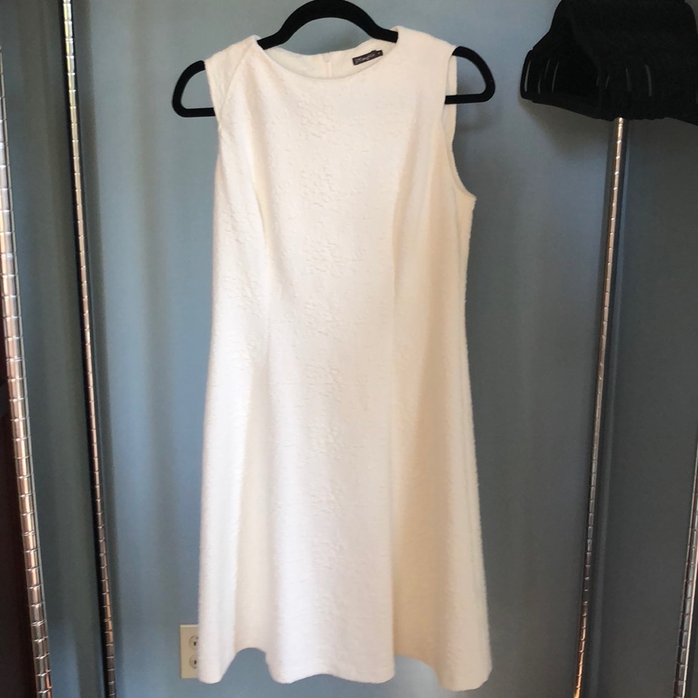 J. McLaughlin ivory jacquard dress M